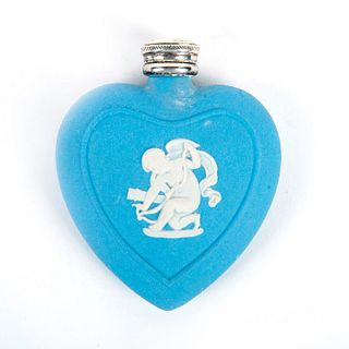 Wedgwood Blue Jasperware Heart Shaped Perfume Bottle