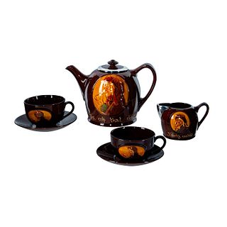 4pc Royal Doulton Kingsware Tea Set, Dame