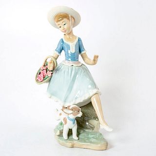 Country Lass with Dog 1004920 - Lladro Porcelain Figurine
