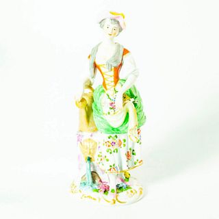Meissen German Porcelain Figurine Country Woman with Flowers