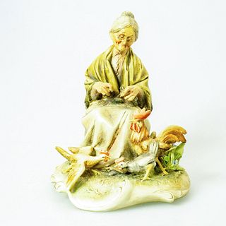 Antonio Borsato Porcelain Figurine, Grandma And Chickens