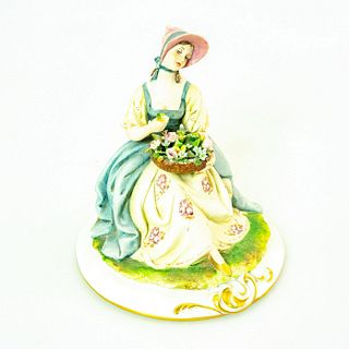 Cyche Cosca Porcelain Figurine, Woman With Basket