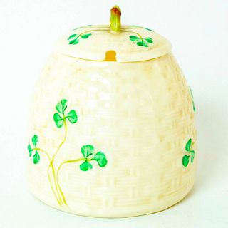 Belleek China, Shamrock Jam Honey Pot With Lid