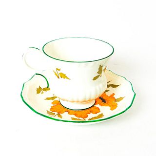 Crown Staffordshire Camelot Pattern Tea Cup And Saucer