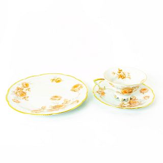 Mitterteich, Norway Rose Patterned China Tea Trio