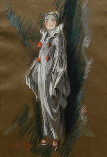 Everett Shinn(American, 1876-1953)Portrait of Mrs. Shinn Dressed as a Clown, 1915