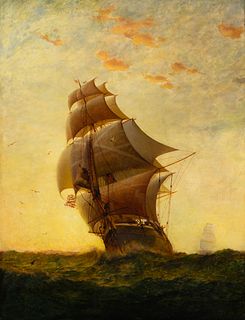 James Gale Tyler
(American, 1855-1931)
Ships at Sea, 1885
