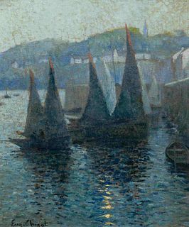 Eugene Chigot
(French, 1860-1927)
Voiliers au Port