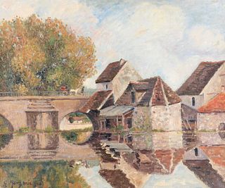 Georges Manzana-Pissarro
(French, 1871-1961)
Petit Lavoir du Pont Pierre, Moret-sur-Loing, 1902