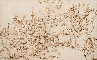 Gianndomenico Tiepolo
(Italian, 1727-1804)
Crowd Scene with Angels