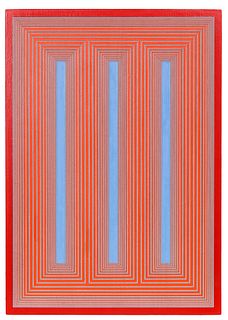 Richard Anuszkiewicz
(American, 1930-2020)
Temple of Deep Blue & Cadmium #767, 1985