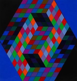 Victor Vasarely
(French/Hungarian, 1906-1997)
Untitled (22 color study for poster), c. 1970