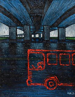Lu Hsien-Ming
(Taiwanese, b. 1959) 
Bus Under the Bridge, 1991