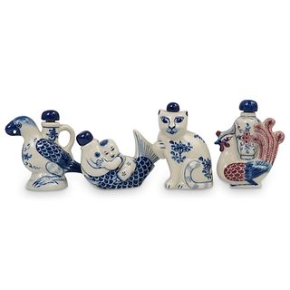 (4Pc) Chinese Figural Porcelain Snuff Bottles