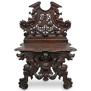 Antique Renaissance Carved Wood Chair