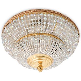 Empire Brass and Crystal Chandelier