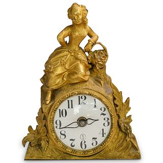 French Ormolu Dore Bronze Mantle Clock
