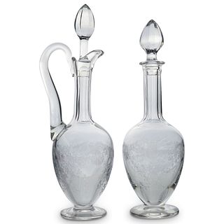 (2 Pc) Antique French St. Louis "Cleo" Crystal Set