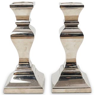 Pair Of Silver Plated Candlesticks