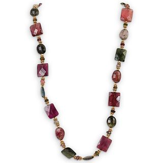 18k Gold and Gemstone Necklace