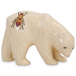 Emaux de Longwy Porcelain Polar Bear