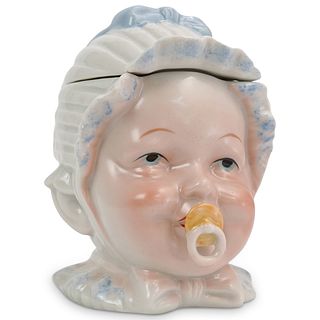 Victorian Porcelain Baby Head Lidded Jar
