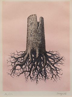 Rene Magritte
(Belgian, 1898-1967)
La Folie Almayer, (Plate III from Le Lien de Paille, by Louis Scutenaire), 1968