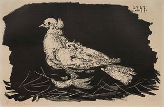 Pablo Picasso
(Spanish, 1881-1973)
Pigeon Blanc Fond Noir, 1947
