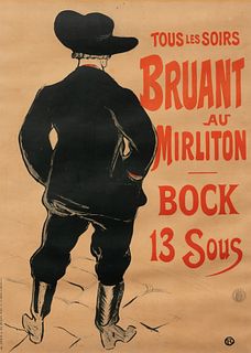 Henri de  Toulouse-Lautrec
(French, 1864-1901)
Bruant au Mirliton (Second State), 1893