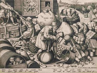 After Pieter Bruegel the Elder by Pieter van der Heyden
(Flemish, b. ca 1525-1569)
Nemo non: Everyman Looks for His Own Profit