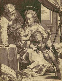 Cornelis Cort after Federico Barocci
(Dutch, 1533-1578)
The Holy Family or 'Madonna del Gatto', 1577