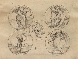 Lucas van Leyden
(Dutch, 1494-1533)
Four putti and the coat-of-arms of Leiden