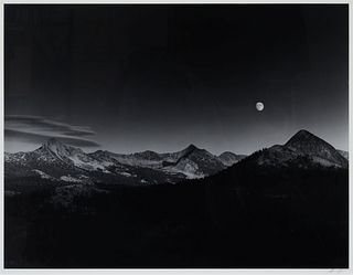 Ansel Adams
(American, 1902-1984)
Sierra Nevada: Autumn Moon, The High Sierra From Glacier Point, 1948