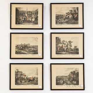 Six Framed English Bachelor's Hall Prints