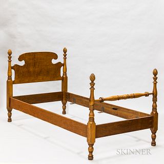 Carved and Turned Maple Bed