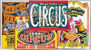 Group of Multicolored Circus Posters and Prints