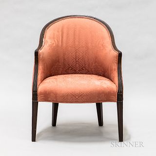 Neoclassical Mahogany and Upholstered Armchair