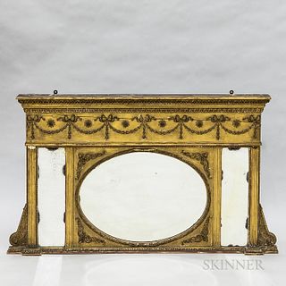 Neoclassical Gilt-gesso Overmantel Mirror