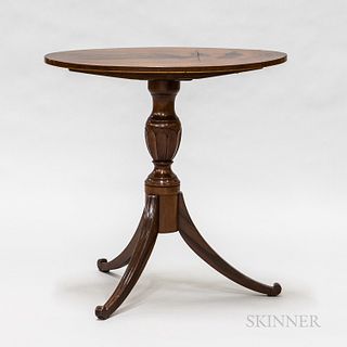 Neoclassical Mahogany Oval Tilt-top Candlestand