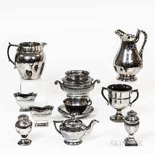 Ten Pieces of Silver Lustre Tableware