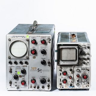 Large Group of Oscilloscopes, Voltmeters, and Electrical Components.