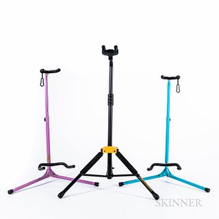 Group of Guitar and Microphone Stands.