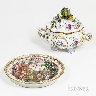 Two Pieces of Continental Ceramic Tableware