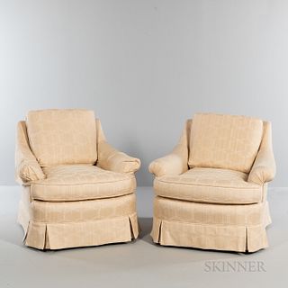 Pair of Brunschwig & Fils Custom Over-upholstered Madeline Chairs.