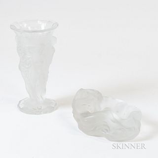 Two Molded Glass Vases