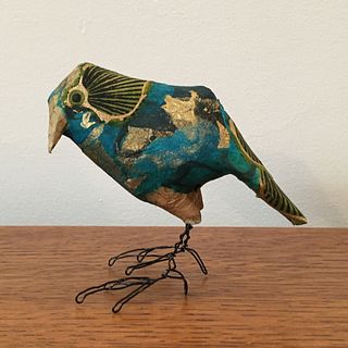 Green Wrapping Paper Bird