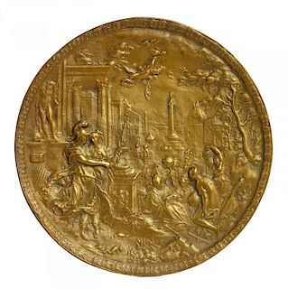 A GERMAN BRONZE PLAQUETTE BY HANS JAKOB BAYR, AUGSBERG probably 18th c, cast from an early 17th c