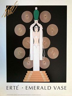 Emerald Vase, A Large ERTE Lithograph Poster, 1999