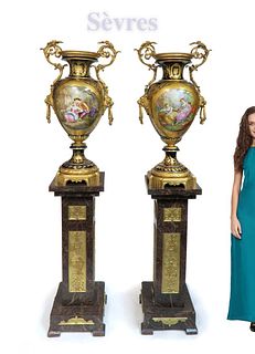 An Important Pair of Monumental Sevres Urns/Vases