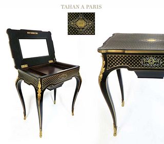 Alfonse Tahan Fine French Ebonised Poudreuse. 19th C.